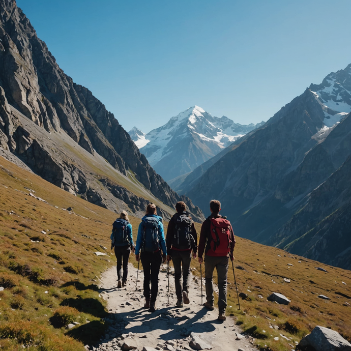 Tiny Figures Against a Majestic Backdrop: Hikers Embrace the Expanse