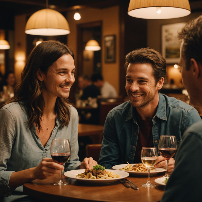 Love Blooms Over Dinner: A Romantic Evening Captured in Soft Light