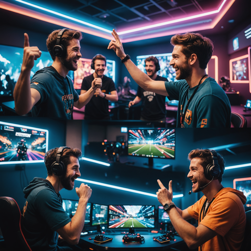 Neon Lights and High Fives: The Joy of Victory in a Gaming Room