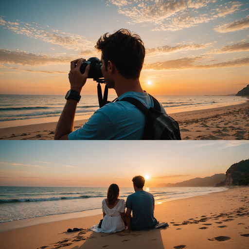 Sunset Romance Captured in a Golden Glow