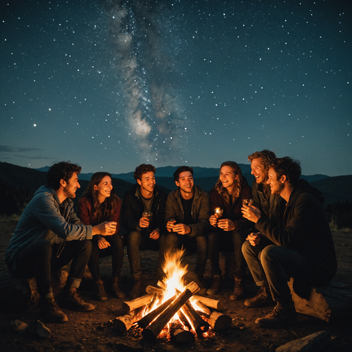 Campfire Tales Under a Starry Sky