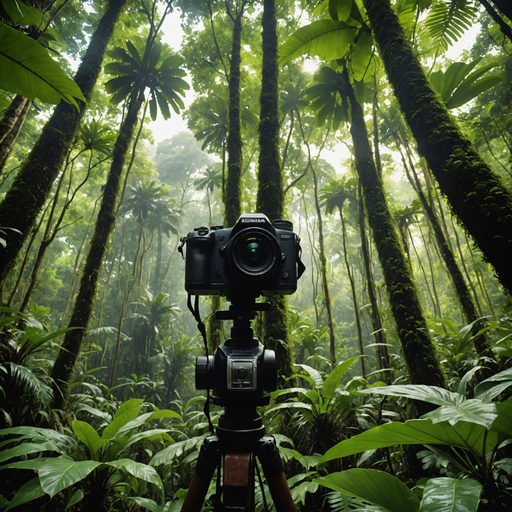 Tranquil Jungle Canopy Bathed in Sunlight