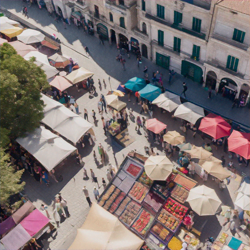 A Bird’s Eye View of Bustling Market Life