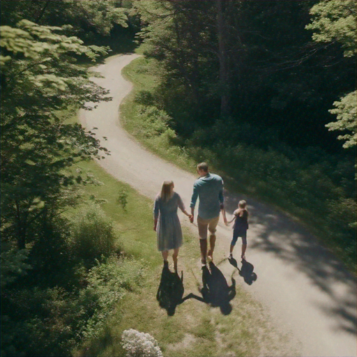 A Family’s Tranquil Journey Through the Forest