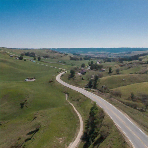 Serene Aerial View of Winding Country Road