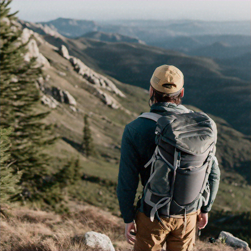 Contemplating the Vastness: A Hiker Finds Tranquility on a Mountain Peak