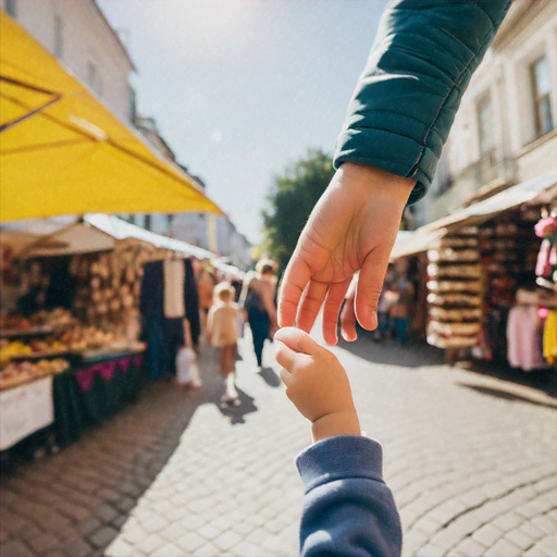 Tender Moments in a Bustling Market