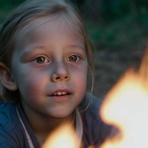 A Child’s Wonder by Firelight