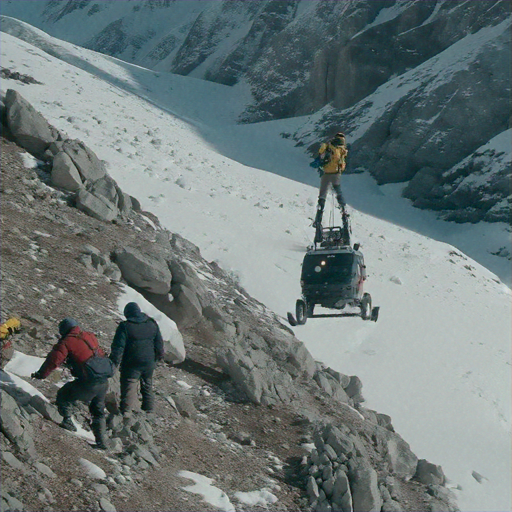 Precarious Descent: Vehicle Dangling Over Cliff Edge