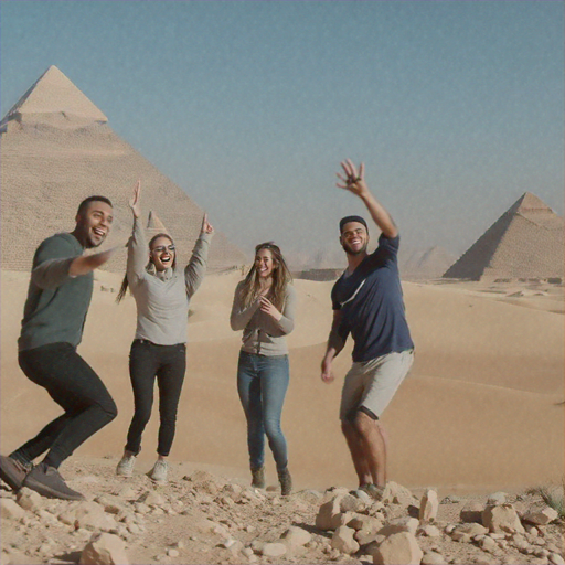 Joyful Moments Against Ancient Majesty: Tourists Bask in the Shadow of the Pyramids