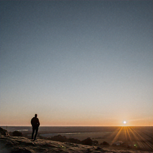 Silhouetted Solitude at Sunset