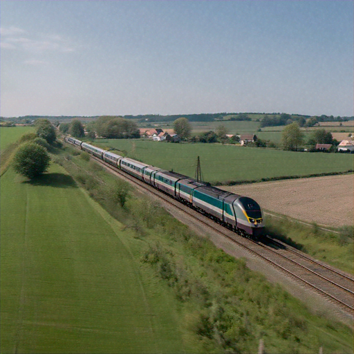 Tranquility in Motion: A High-Speed Train Races Through Rural Landscapes