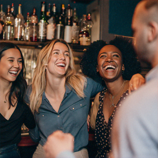 Laughter and Camaraderie in a Cozy Bar