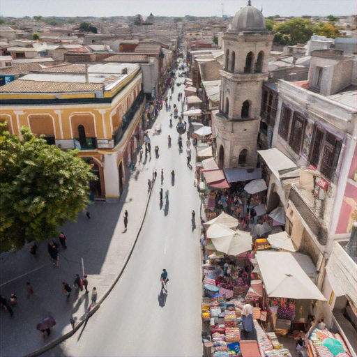 A Bird’s Eye View of Bustling Market Life