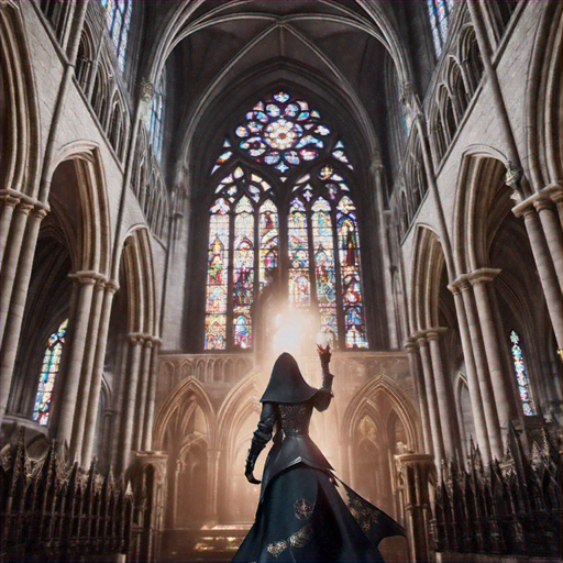 Mystery and Majesty: A Figure Bathed in Stained Glass Light