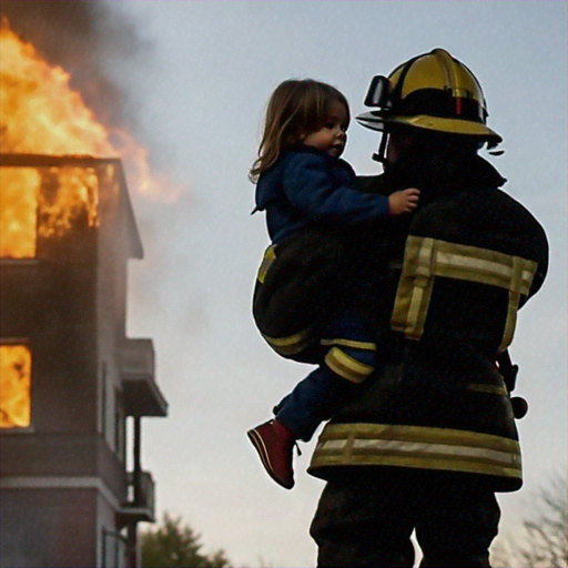 Heroic Rescue Amidst the Flames