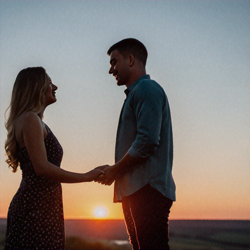 Silhouettes of Love at Sunset