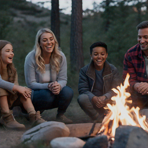 Campfire Laughter: A Family’s Cozy Night Under the Stars