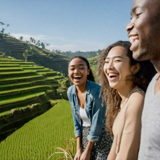 Friends Find Joy in the Rice Paddy Terraces