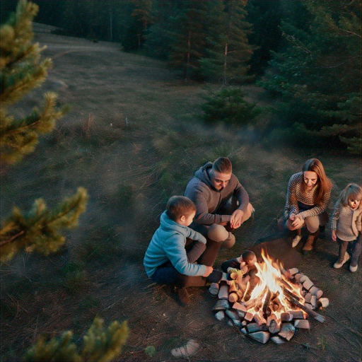 Family Campfire: A Cozy Gathering Under the Stars