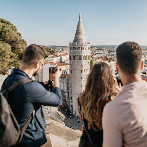 Capturing the Grandeur: Tourists Marvel at a European Tower