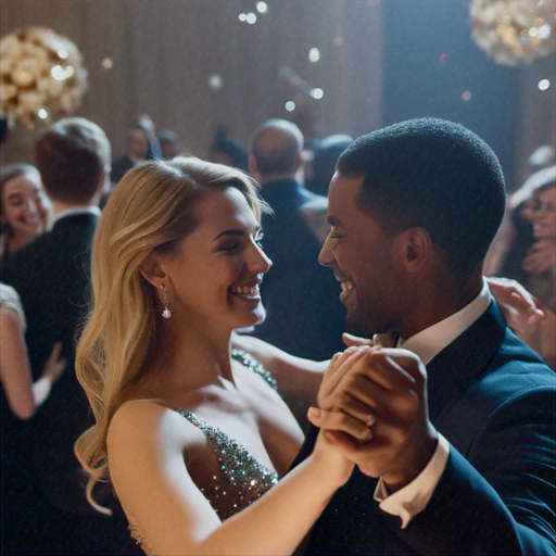 Love in the Spotlight: A Couple’s Romantic Dance at a Festive Gala