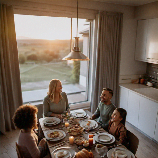 Sun-Kissed Family Dinner: A Moment of Warmth and Connection