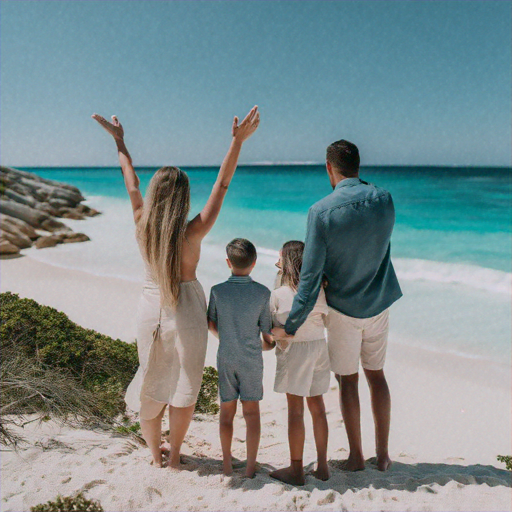 Silhouettes of Joy: A Family’s Beachside Bliss