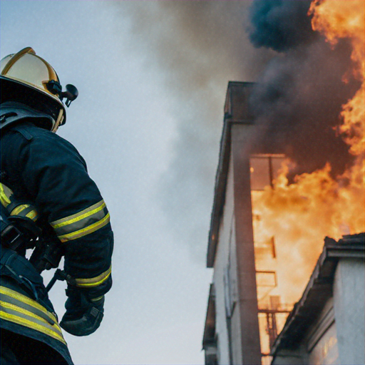 Firefighter Bravely Faces Blazing Inferno