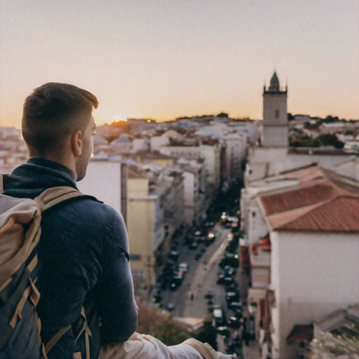 A Moment of Reflection on the Rooftop