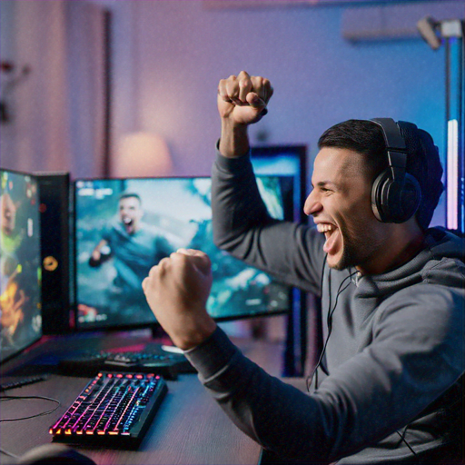 Victory Dance! Gamer Celebrates Triumph in Thrilling Online Match