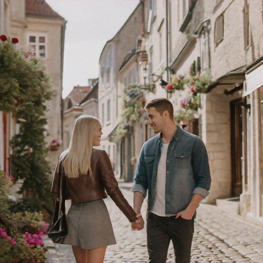 A Romantic Stroll in a Charming European City