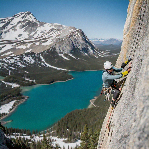 Conquering the Peak: A Climber’s Journey Above a Turquoise Paradise