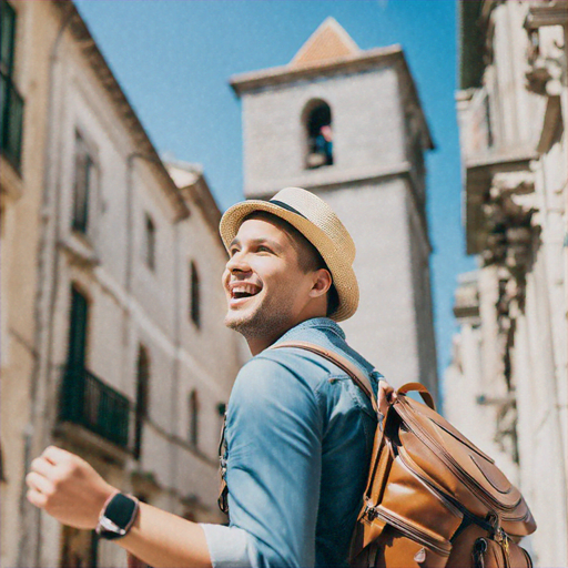 Smiling Backpacker Embraces European Adventure