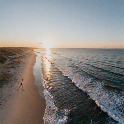 Golden Hour Serenity: Beach Sunset from Above