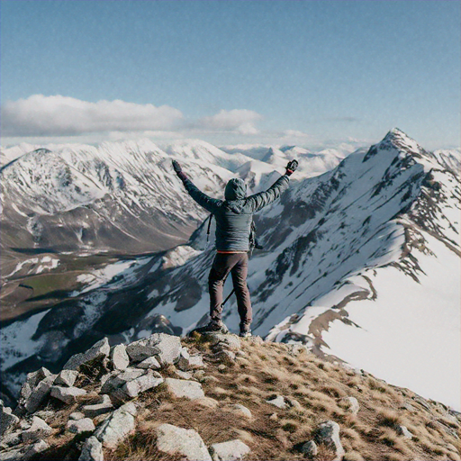 Conquering the Summit: A Moment of Triumph and Awe