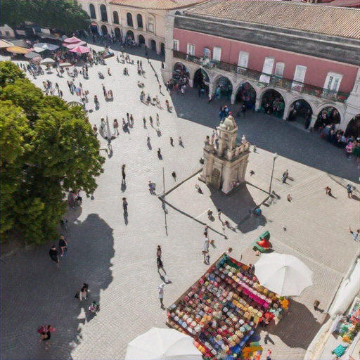 Tranquil Bustle: An Aerial View of City Life