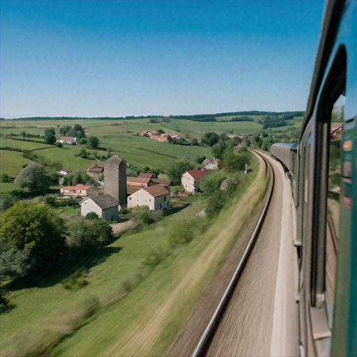 Blurred Beauty: A Glimpse of Tranquility from a Rushing Train