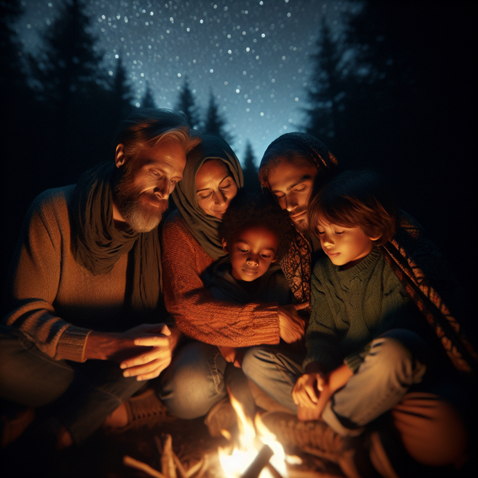 Campfire Cozy: A Family’s Starry Night