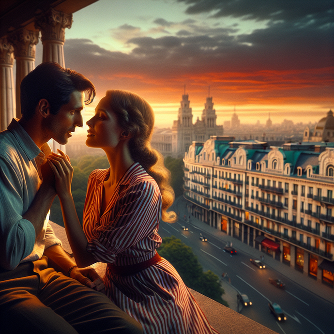 Sunset Romance: A Cityscape of Love