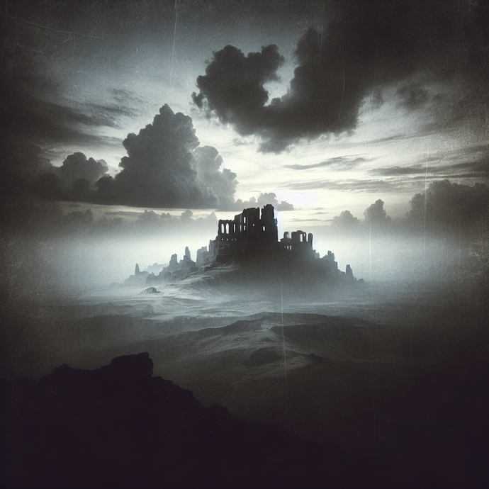 Ruined Castle Against a Stormy Sky: A Haunting Silhouette