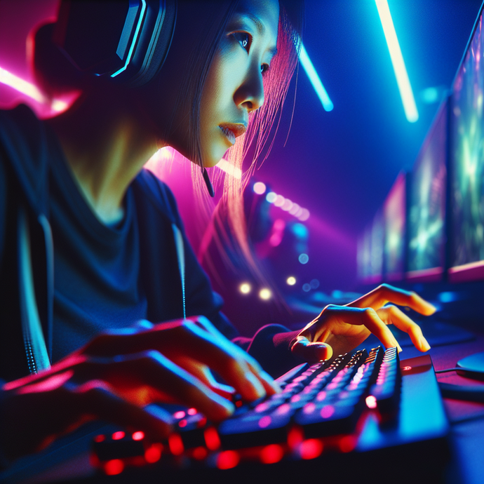 Neon Dreams: A Gamer’s Focus Under the Digital Spotlight