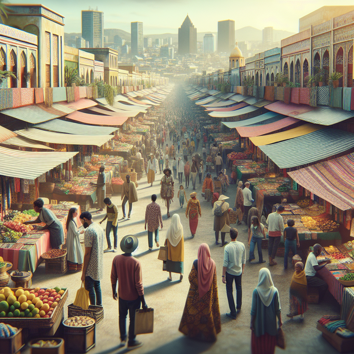 A Vibrant Tapestry of Life: A Bird’s Eye View of a Bustling Marketplace