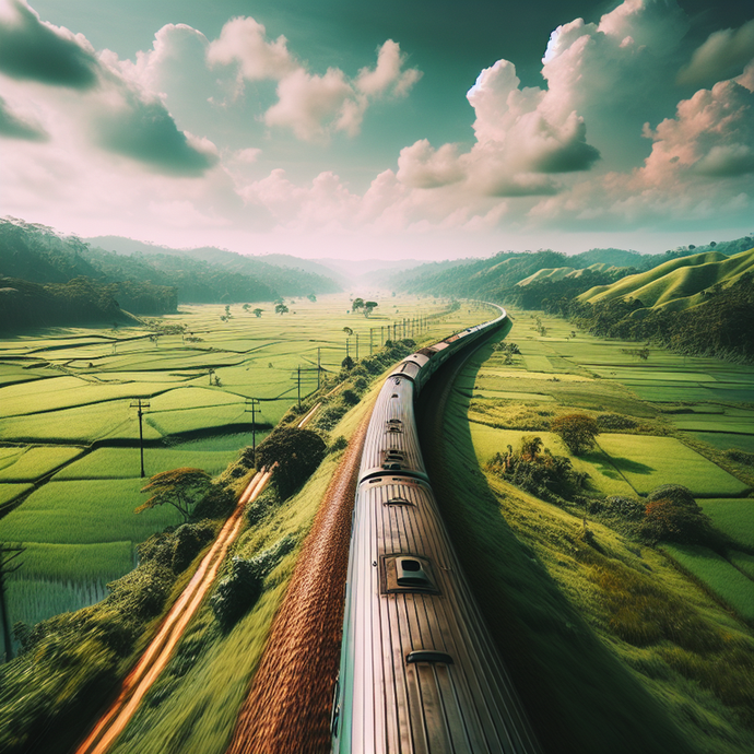 A Journey Through Tranquility: Train Winds Through Verdant Valley