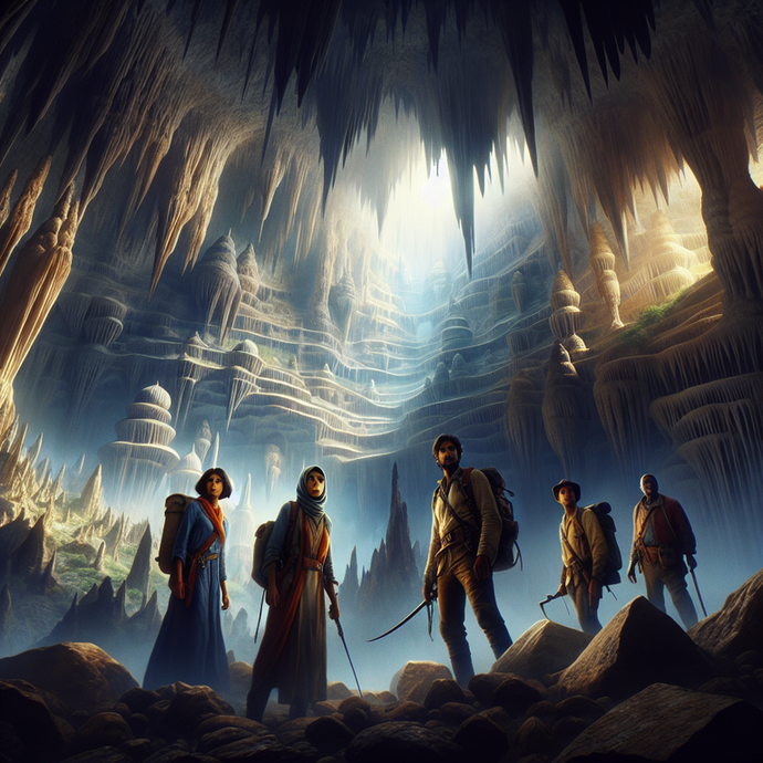 Lost in the Majesty: Explorers Face the Immensity of a Luminous Cave