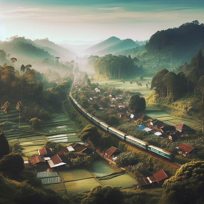 A Train’s Tranquil Journey Through Verdant Valleys