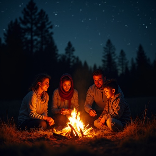 Campfire Tales Under a Starry Sky