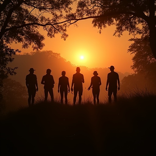 Silhouettes of Mystery at Sunset