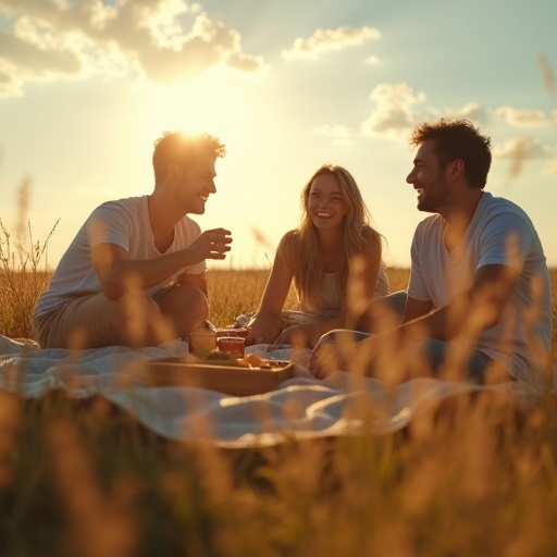 Sunset Picnic with Friends: A Moment of Joy and Nostalgia