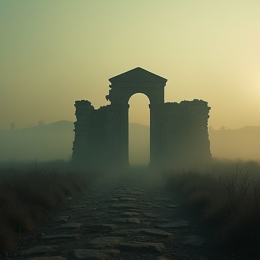 Lost in the Mist: A Solitary Archway Beckons